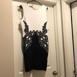 Bodycon black and cream tank dress